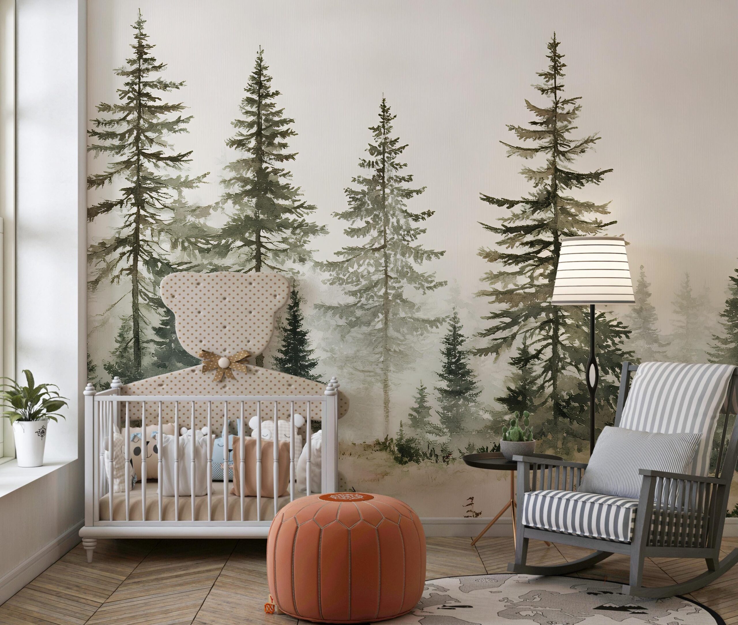 Landscape wallpaper, wallpaper with mountains and meadows, panoramic wallpaper, forest landscape photo wallpaper, pine tree wallpaper