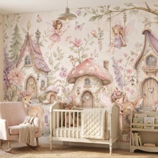Fairy Tale Wallpaper Custom Size Kids Room Floral Forest Mural Girls Bedroom Decor